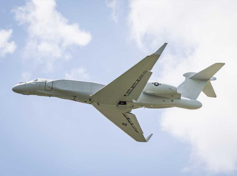 USAF Missionized Compass Call EW Aircraft Completes Maiden Flight