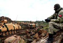 Turkish troops in Hatay province near the Syrian border