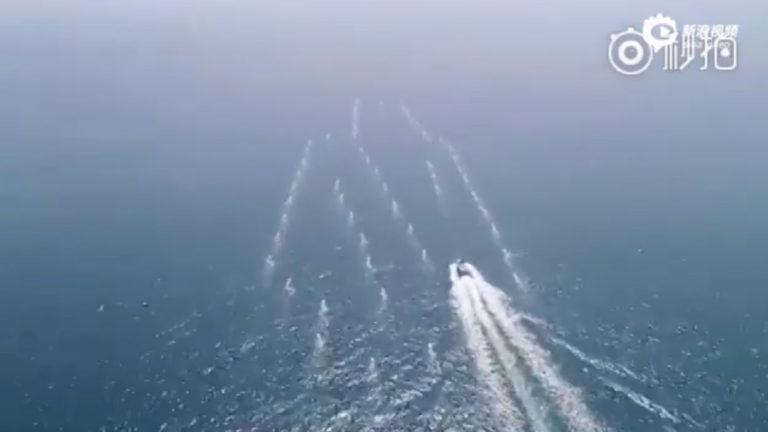 China Releases Video Of 56-boat Drone Swarm Near Hong Kong