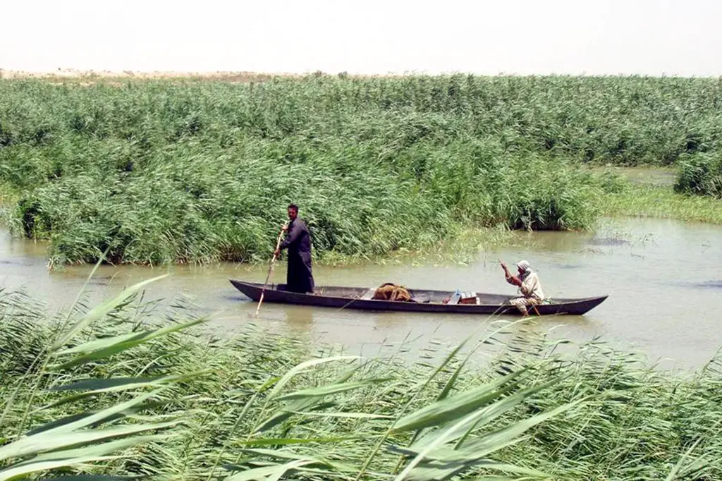 Iraq marshlan Arabs in a mashoof