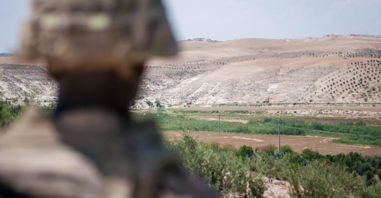 US Forces patrol Near Manbij, Syria