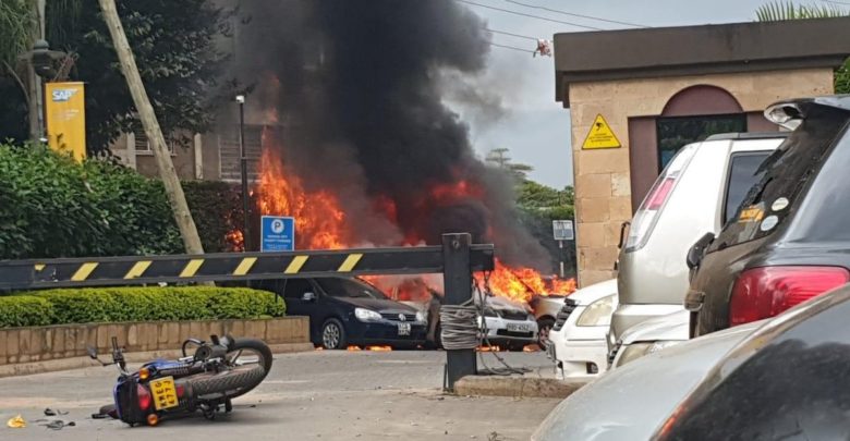 An explosion and gunfire were reported at the Ducit hotel and office complex at 14 Riverside in the Westlands area of Kenya's capital Nairobi