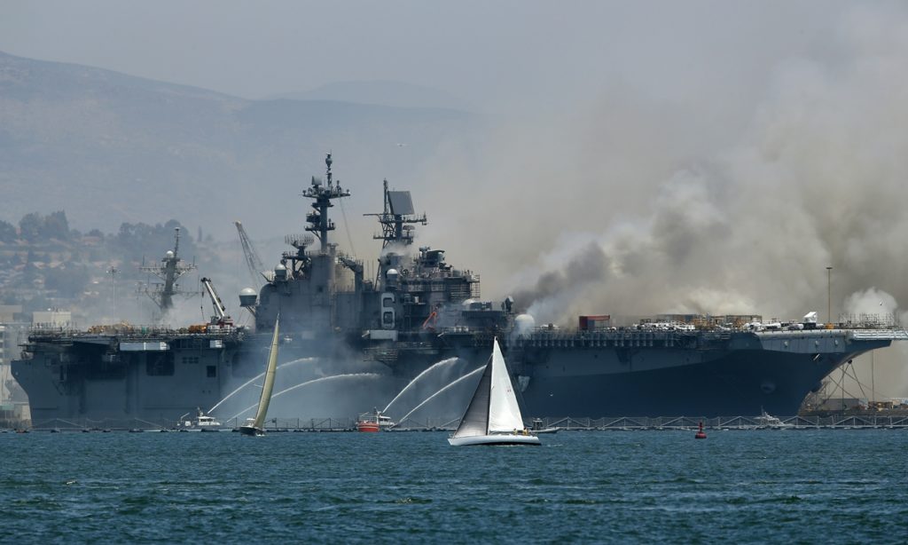 Major Fire Breaks Out on USS Bonhomme Richard Navy Ship in California