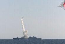 Tsirkon hypersonic missile fired from ship