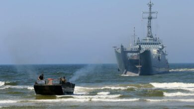 NATO troops conduct a massive amphibious landing during the Exercise Baltic Operations on the Baltic Sea