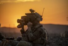 Infantryman targets using the Javelin Lightweight Command Launch Unit during operational testing at Yuma Proving Ground, Arizona