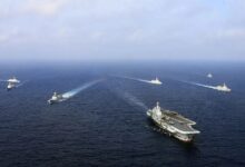 China's aircraft carrier the Liaoning sails with other ships