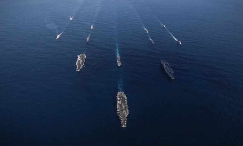 US and Japanese warships