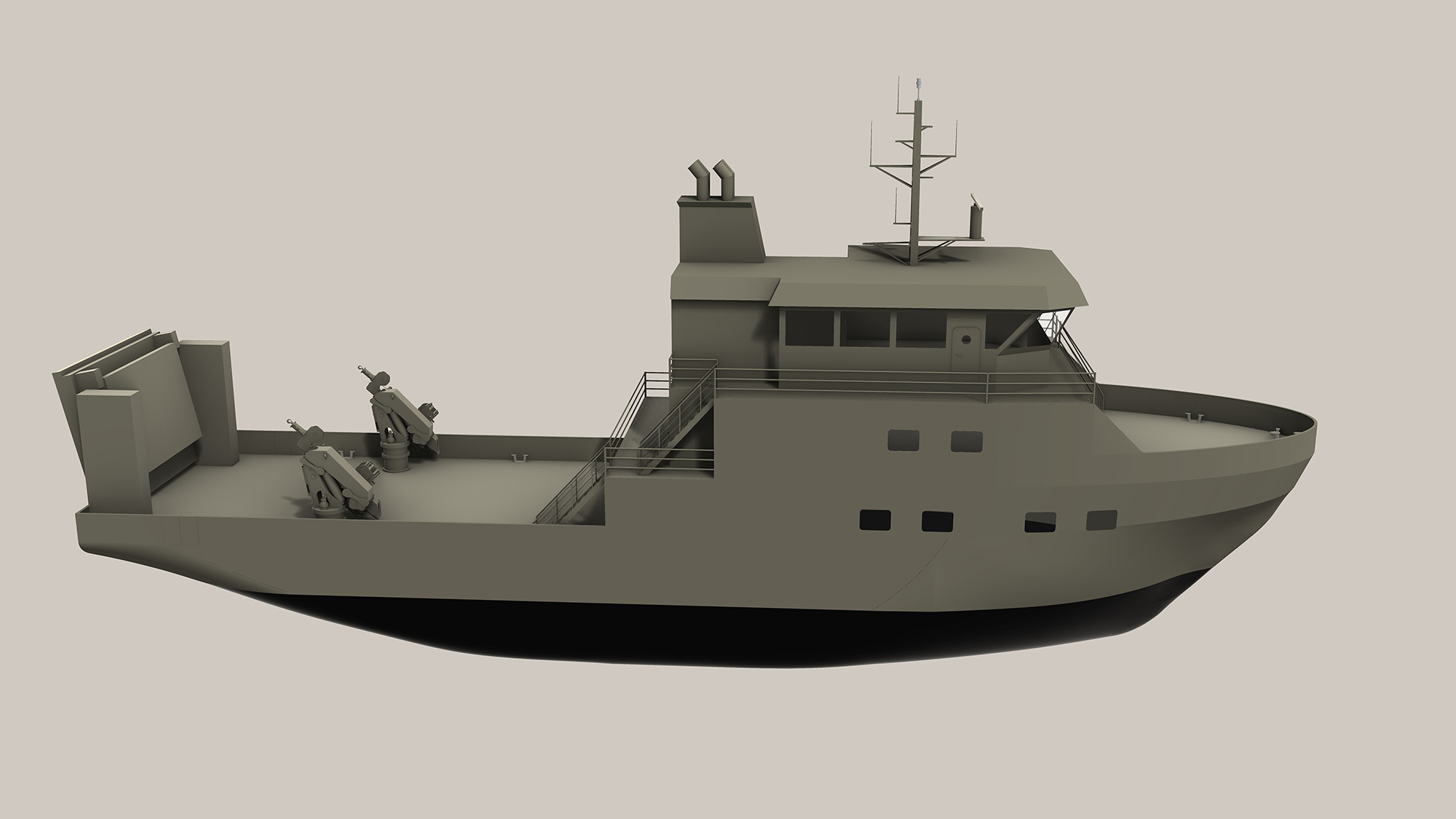 Concept image of a harbor tug. Photo: Saltech/Swedish Defence Materiel Administration