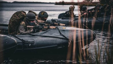 Ukrainian marines on a military training led by the Dutch Armed Forces.