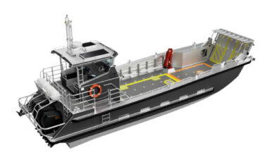 Computer-generated rendering of the Australian-designed Landing Craft Light to be built by The Whiskey Project Group for the Royal Australian Navy.