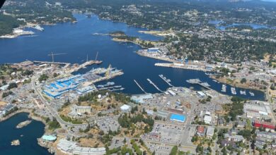 Aerial image of the Canadian Forces Base Esquimalt