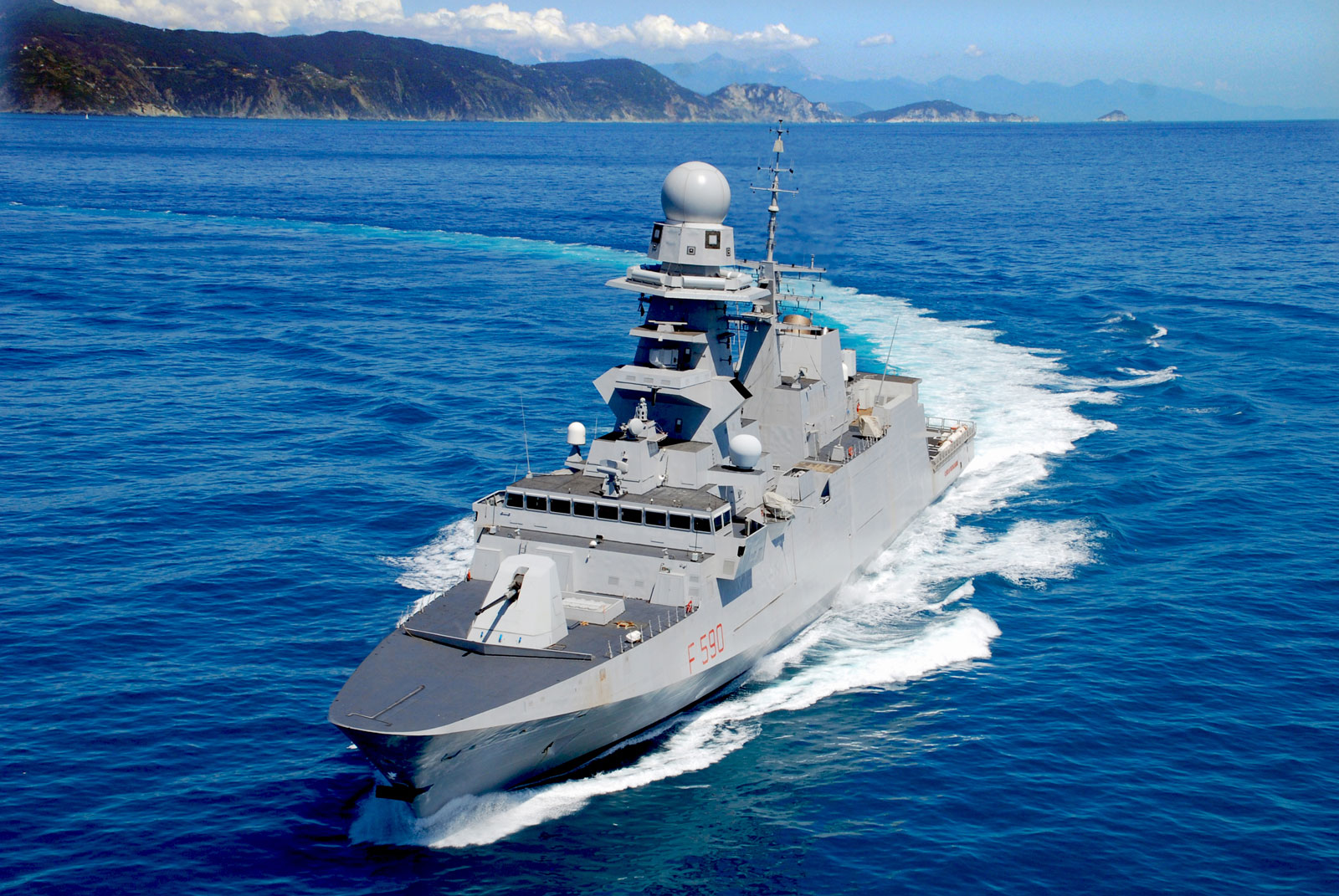 Lead Italian FREMM frigate Carlo Bergamini (F 590)