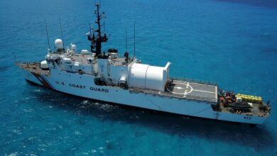 Coast Guard Cutter Legare (WMEC 912) patrols in the Caribbean in April 2021. The cutter was deployed in support of Operation Unified Resolve/Martillo under the tactical control of Joint Interagency Task Force South (JIATF-S) and the Seventh Coast Guard District. (U.S. Coast Guard courtesy photo)