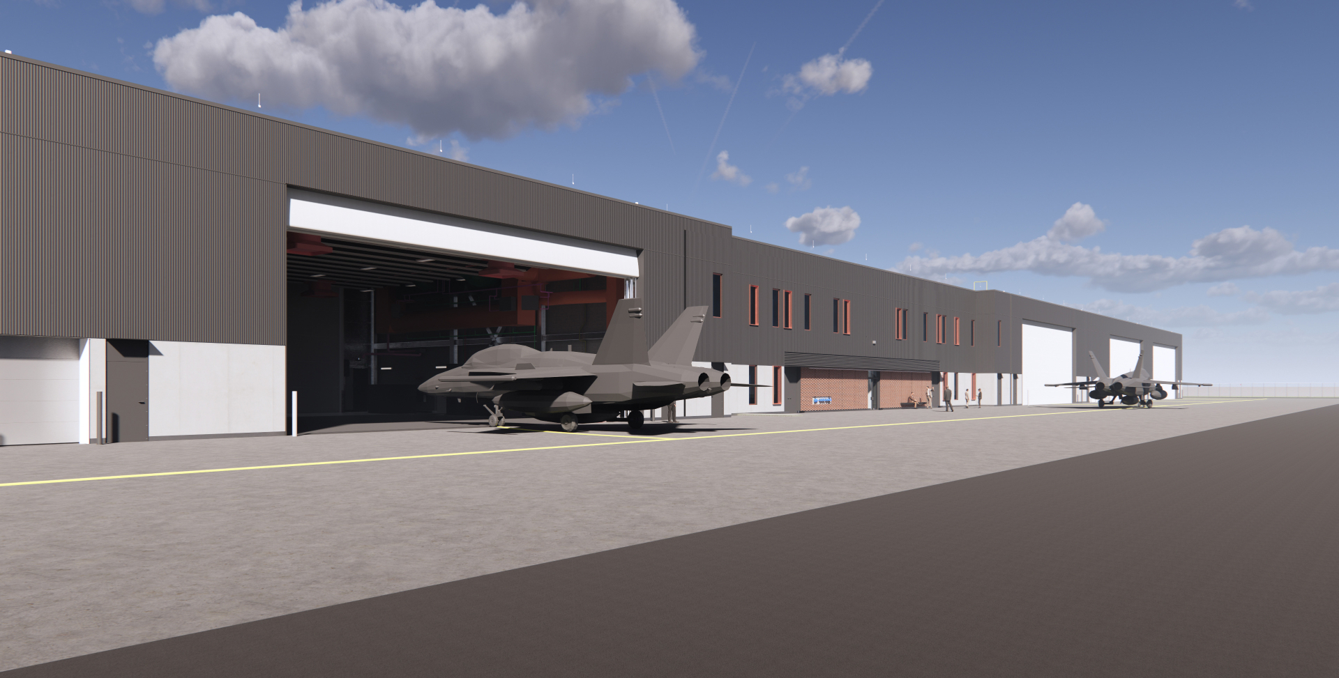 Rendering of C-F35A aircraft facility at CFB Bagotville