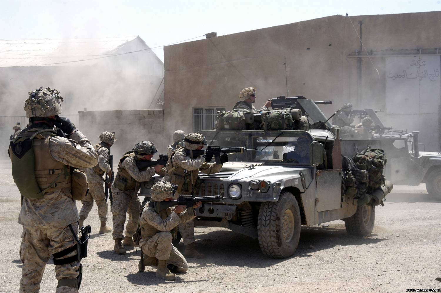 US Marines fire against terrorists operating in Fallujah, Iraq