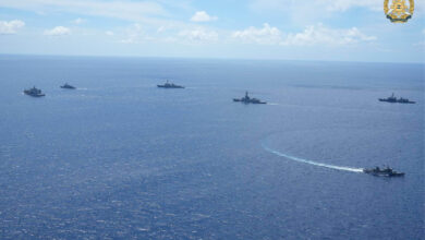 Defense forces of the Philippines, New Zealand, Japan, the United States, and Australia in the West Philippine Sea during their 4th multilateral maritime cooperative activity