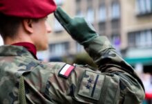 Polish soldier during the celebration of the 80th anniversary of the Warsaw Uprising