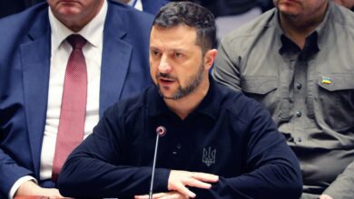 Ukrainian President Volodymyr Zelenskyy delivers a speech during United Nations Security Council at the United Nations Headquarters in New York, United Sates of America on September 24, 2024