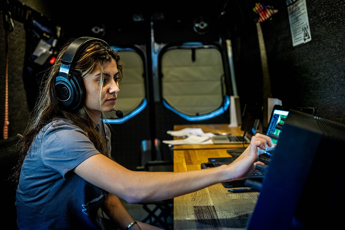 A Reliable Robotics engineer monitors their autonomous flight systems