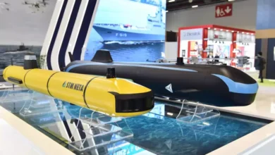 STM NETA 300 unmanned underwater vehicle at SAHA EXPO 2024 in Istanbul.