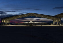 The B-21 Raider program is on track and continues flight testing at Northrop Grumman’s manufacturing facility on Edwards Air Force Base, California. The B-21 will have an open architecture to integrate new technologies and respond to future threats across the spectrum of operations. The B-21 Long Range Strike Family of Systems will greatly enhance mission effectiveness and Joint interoperability in advanced threat environments, strengthening U.S. deterrence and strategic advantage. (U.S. Air Force photo)