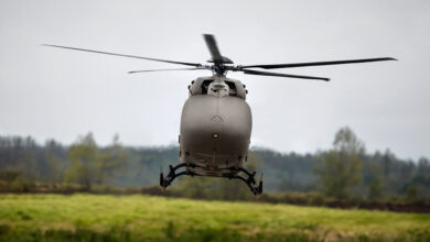 An unmanned UH-72 Lakota helicopter