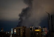 Smoke rises after an Israeli airstrike struck the neighborhood of Ras el-Nabeh in Beirut, Lebanon, October 10