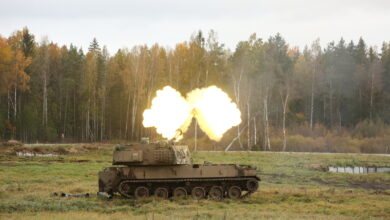 Estonian K9 howitzer during joint exercise with Poland