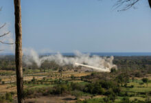 The United States Army launches an M142 HIMARS rocket during the Combined Arms Live Fire Exercise as part of Exercise Super Garuda Shield 2024 in Surabaya, Indonesia