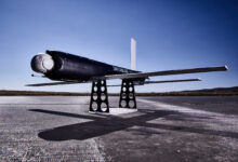 AeroVironment's Switchblade 600 drone in a testing airfield near the company's headquarters, 7/30/24. Copyright © 2024 Ethan Pines.