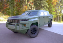 Front view of GM Defense’s Next Gen tactical vehicle