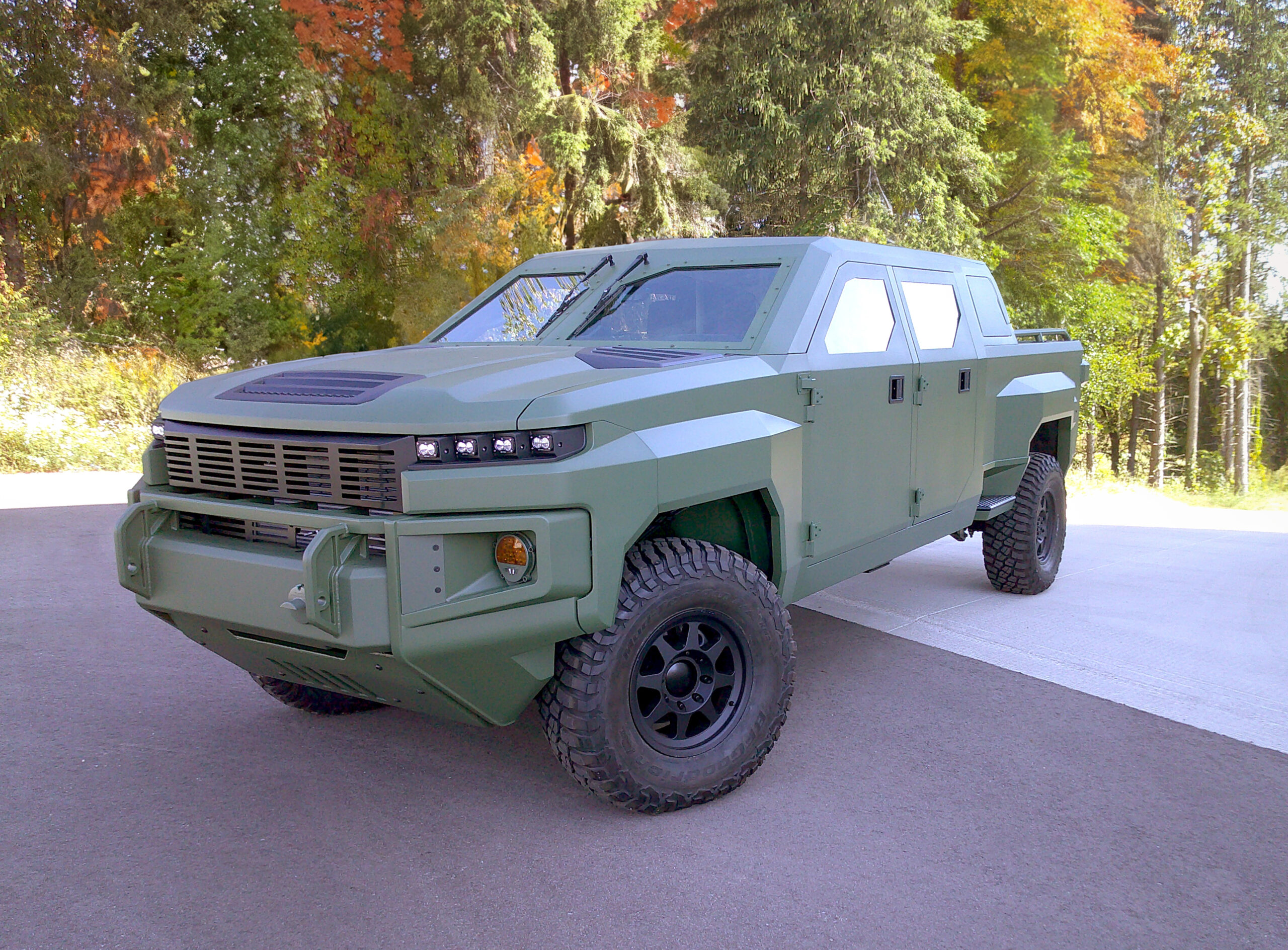 Front view of GM Defense’s Next Gen tactical vehicle