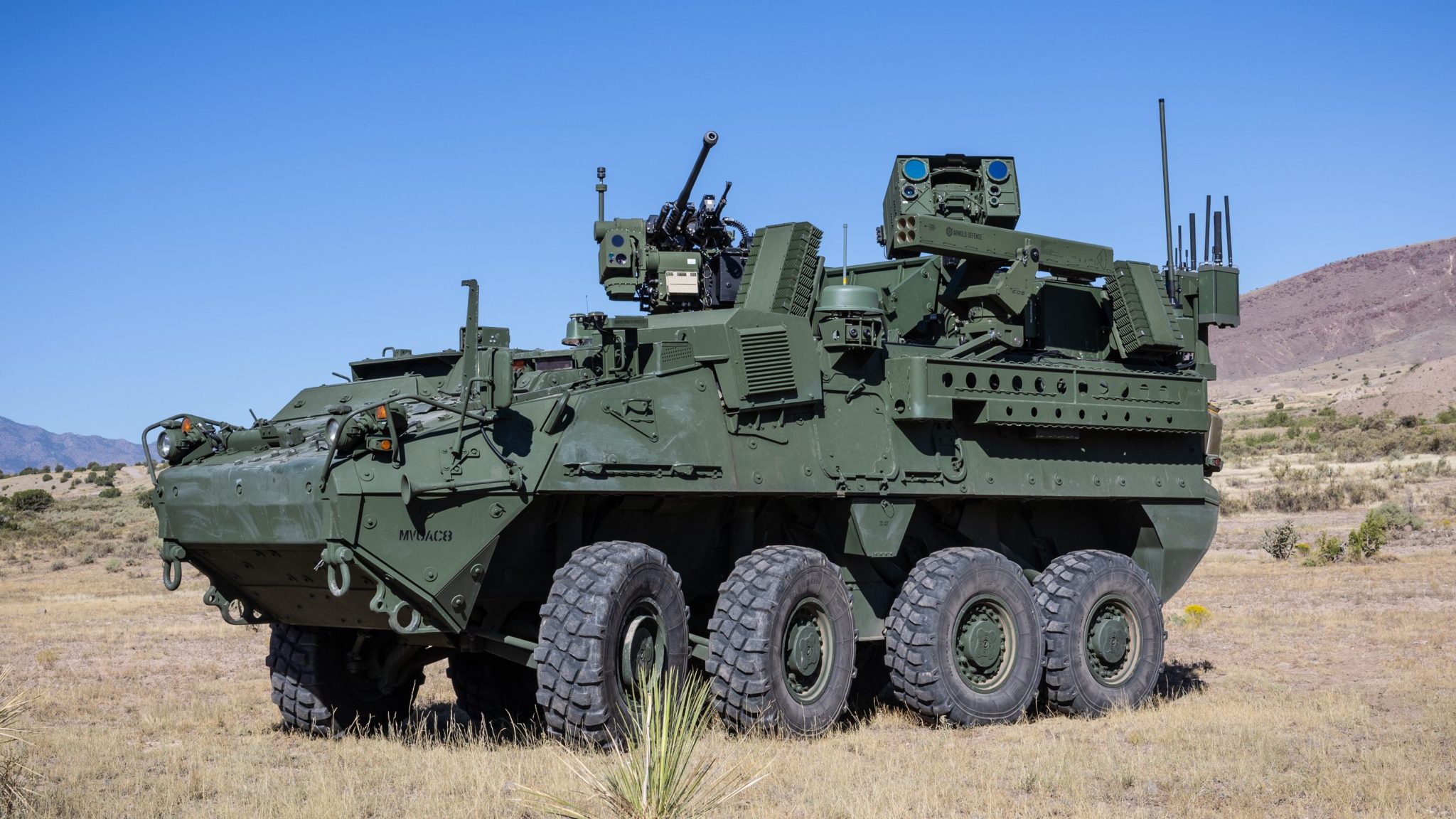 Stryker-Mounted Locust Anti-Drone Laser Weapon