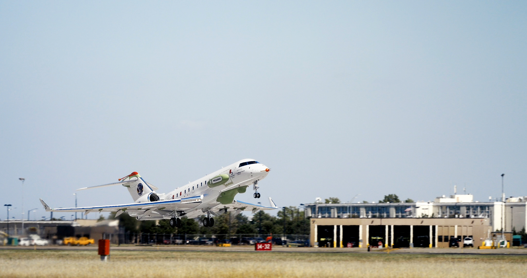 First flight of German Air Force's Persistent German Airborne Surveillance System (Pegasus) aircraft. Photo: Lufthansa Technik Defense