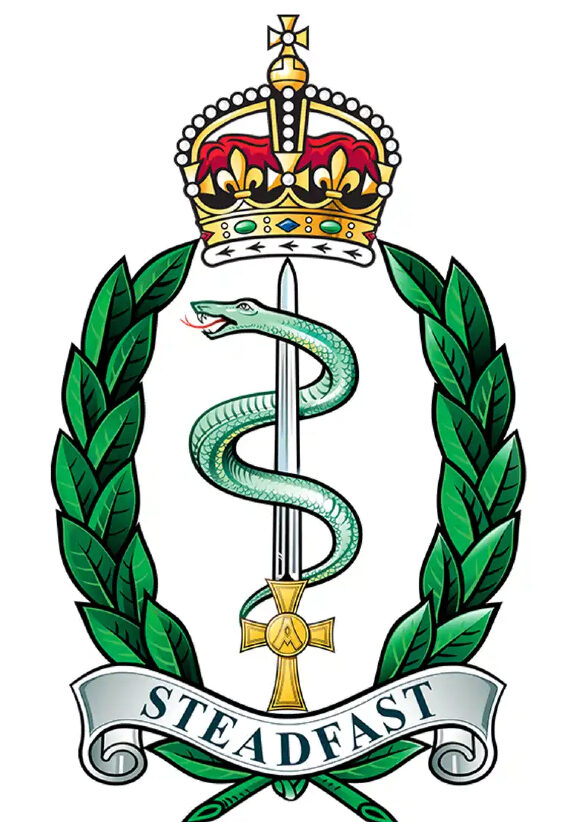 The new cap badge of the Royal Army Medical Service.