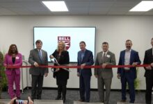 Bell Textron officials at a ribbon-cutting ceremony for the company's renovated office in Huntsville, Alabama. Photo: Bell Textron