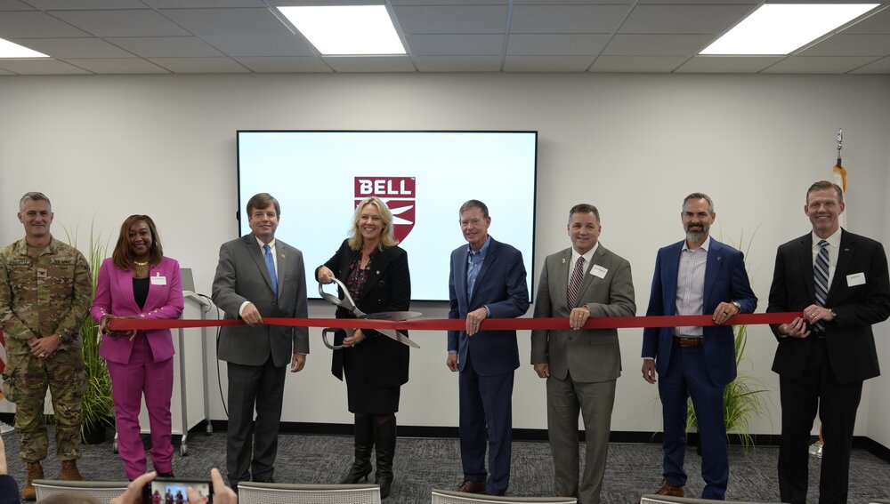 Bell Textron officials at a ribbon-cutting ceremony for the company's renovated office in Huntsville, Alabama. Photo: Bell Textron