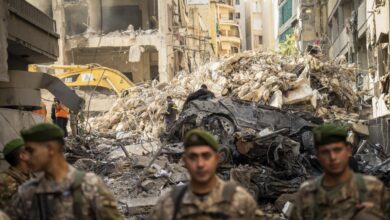 Aftermath of an Israeli strike in Basta, Central Beirut.