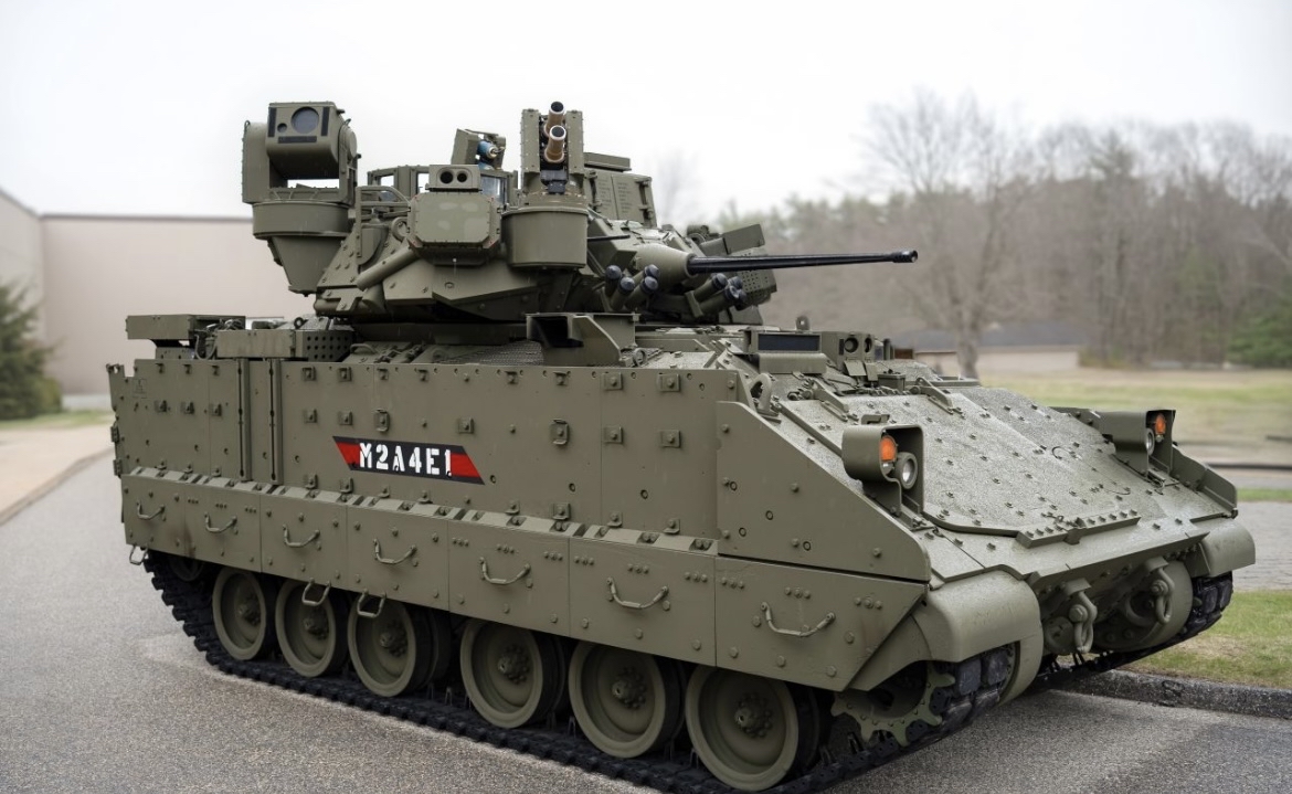 US Army Bradley M2A4E1 infantry fighting vehicle with Elbit System's Iron Fist APS