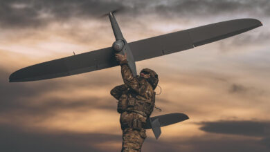 A troop launching WB Group's FlyEye reconnaissance drone. Photo: Polish Defence Minister Paweł Bejda via X (formerly Twitter)