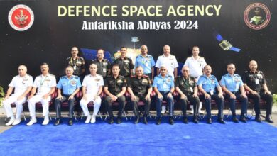 Participants from Defence Space Agency, army, navy, and the air force, along with other specialist branches and representatives from the DRDO and ISRO attending the Antariksha Abhyas 2024