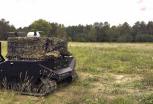 Khronos aerial drone mounted on Gereon remote-controlled unmanned ground vehicle. Photo: Elistair