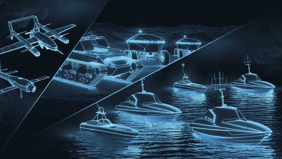 L3Harris' illustration of autonomous land, sea, and air assets