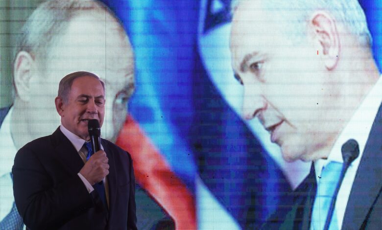 Israeli Prime Minister Benjamin Netanyahu speaks during a Likud party rally