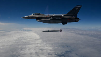 A 40th Flight Test Squadron F-16 Fighting Falcon releases a Stand-in Attack Weapon at Eglin Air Force Base, Florida.