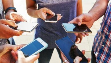 People holding phones