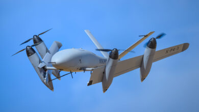 Transwing unmanned aerial system. Photo: Babcock/PteroDynamics