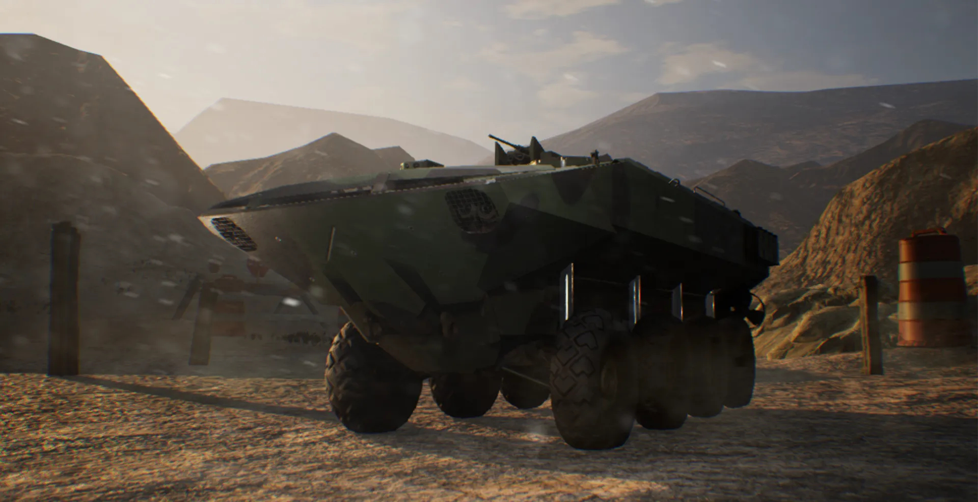 Virtual rendering of an Amphibious Combat Vehicle in a US Marine Corps extended reality driver training system. Photo: XR Training