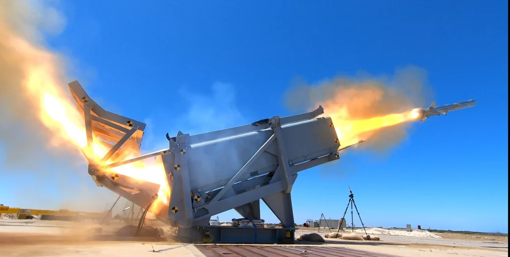 Naval Strike Missile (NSM) launcher manufactured in Australia.